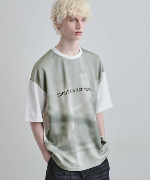 tk.TAKEO KIKUCHI / ティーケー タケオキクチ Tシャツ | 昇華転写ポンチカットソー（ホワイト(001)）