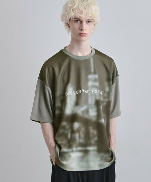 tk.TAKEO KIKUCHI / ティーケー タケオキクチ Tシャツ | 昇華転写ポンチカットソー（グレー(012)）