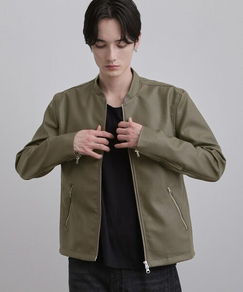 tk.TAKEO KIKUCHI / ティーケー タケオキクチ レザーブルゾン・ジャケット | シングルライダースジャケット | 詳細1