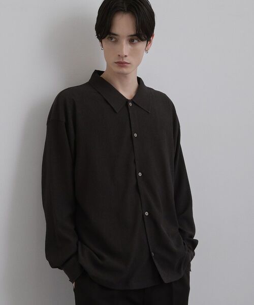 tk.TAKEO KIKUCHI / ティーケー タケオキクチ シャツ・ブラウス | 楊柳長袖シャツ（ブラック(019)）
