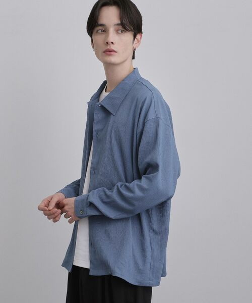 tk.TAKEO KIKUCHI / ティーケー タケオキクチ シャツ・ブラウス | 楊柳長袖シャツ（ブルー(093)）