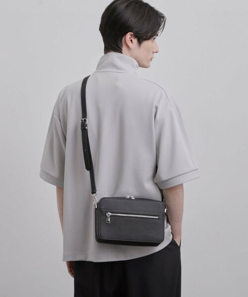 tk.TAKEO KIKUCHI / ティーケー タケオキクチ ショルダーバッグ | バイカラーワイドショルダーバッグ（ブラック(119)）