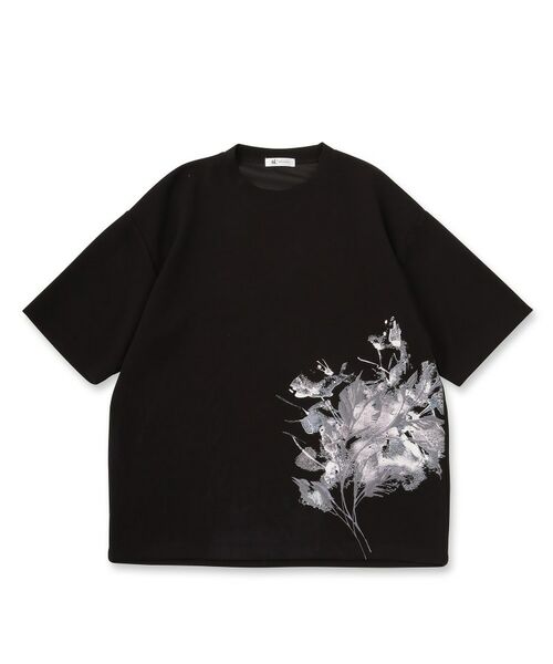 tk.TAKEO KIKUCHI / ティーケー タケオキクチ Tシャツ | リーフエンブロブラーTシャツ | 詳細1