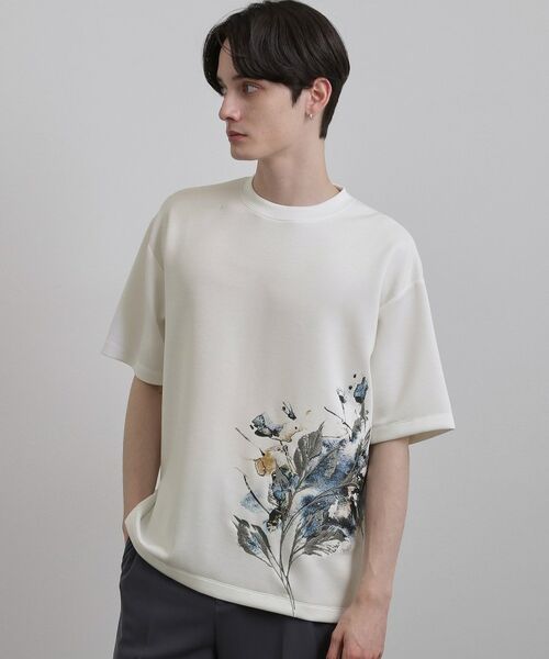 tk.TAKEO KIKUCHI / ティーケー タケオキクチ Tシャツ | リーフエンブロブラーTシャツ | 詳細2