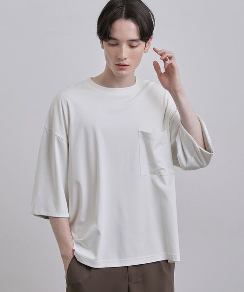 tk.TAKEO KIKUCHI / ティーケー タケオキクチ カットソー | スムースシルケット レイヤードカットソー（ホワイト(001)）