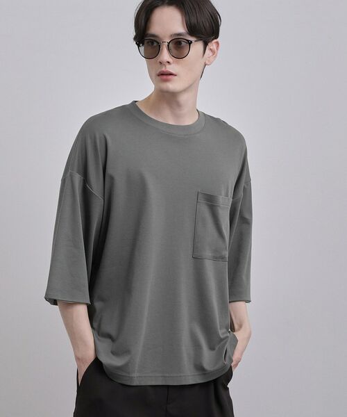 tk.TAKEO KIKUCHI / ティーケー タケオキクチ カットソー | スムースシルケット レイヤードカットソー（グレー(012)）