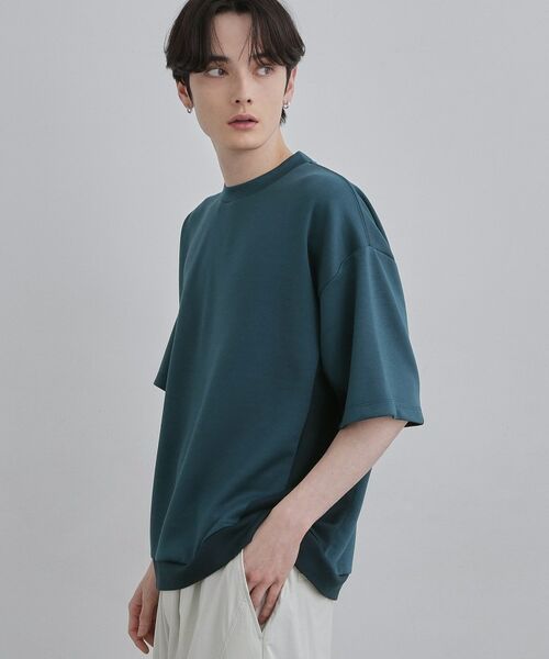 tk.TAKEO KIKUCHI / ティーケー タケオキクチ カットソー | サイド切り替えカットソー（ブルーグリーン(097)）