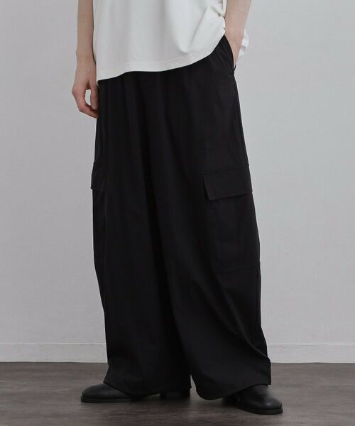 tk.TAKEO KIKUCHI / ティーケー タケオキクチ パンツ | カッティングカーゴパンツ（ブラック(019)）