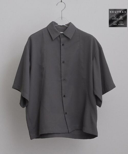tk.TAKEO KIKUCHI / ティーケー タケオキクチ シャツ・ブラウス | 【UVカット／ストレッチ】NEUTRAXシリーズ 半袖シャツ（グレー(012)）
