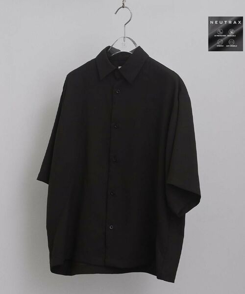 tk.TAKEO KIKUCHI / ティーケー タケオキクチ シャツ・ブラウス | 【UVカット／ストレッチ】NEUTRAXシリーズ 半袖シャツ（ブラック(019)）