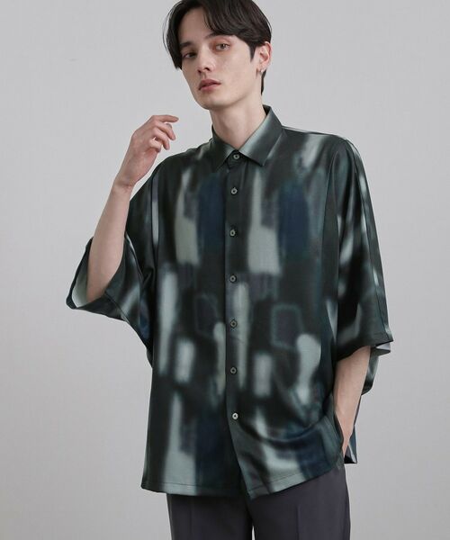 tk.TAKEO KIKUCHI / ティーケー タケオキクチ シャツ・ブラウス | アブストラクトドルマンシャツ | 詳細6