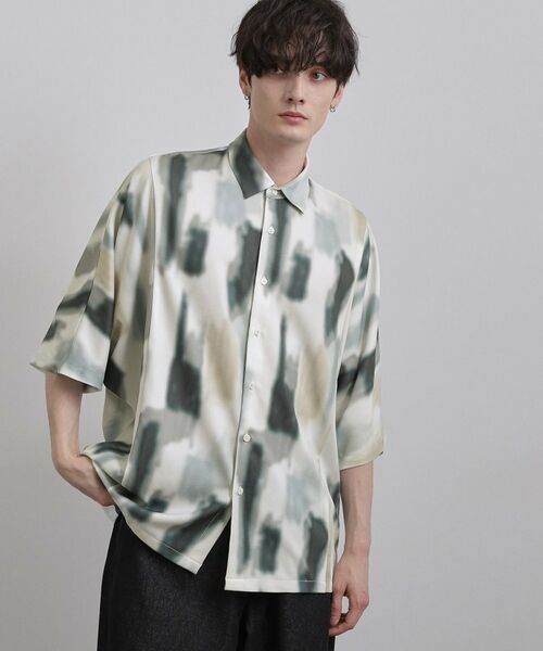 tk.TAKEO KIKUCHI / ティーケー タケオキクチ シャツ・ブラウス | アブストラクトドルマンシャツ（ホワイト(401)）