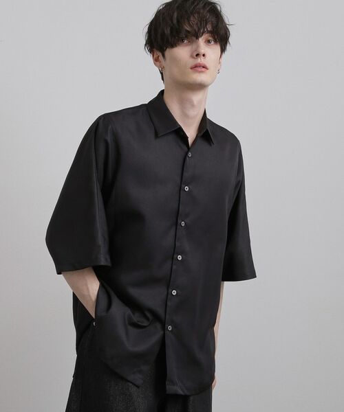 tk.TAKEO KIKUCHI / ティーケー タケオキクチ シャツ・ブラウス | ドルマン半袖シャツ（ブラック(019)）