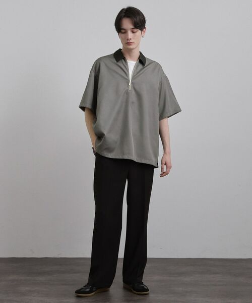 tk.TAKEO KIKUCHI / ティーケー タケオキクチ シャツ・ブラウス | 配色ハーフジップシャツ | 詳細2