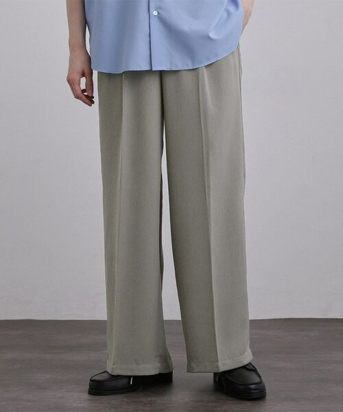 tk.TAKEO KIKUCHI / ティーケー タケオキクチ パンツ | テッククレープワイドストレートパンツ（グレー(012)）