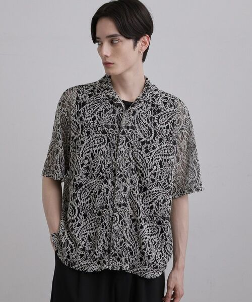 tk.TAKEO KIKUCHI / ティーケー タケオキクチ シャツ・ブラウス | モールレースシャツ（オフホワイト(003)）