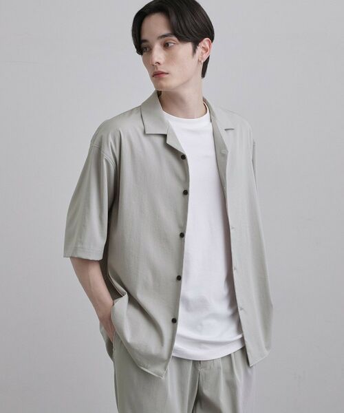 tk.TAKEO KIKUCHI / ティーケー タケオキクチ シャツ・ブラウス | 【接触冷感／UVCUT】COOL PLAY開襟シャツ（ライトグレー(011)）