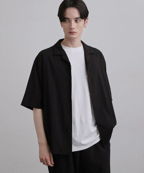 tk.TAKEO KIKUCHI / ティーケー タケオキクチ シャツ・ブラウス | 【接触冷感／UVCUT】COOL PLAY開襟シャツ（ブラック(019)）