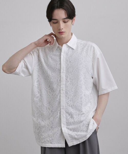 tk.TAKEO KIKUCHI / ティーケー タケオキクチ シャツ・ブラウス | ボタニカルレースシャツ | 詳細2