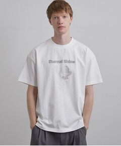 tk.TAKEO KIKUCHI / ティーケー タケオキクチ Tシャツ | ロゴフラワー刺繍Tシャツ