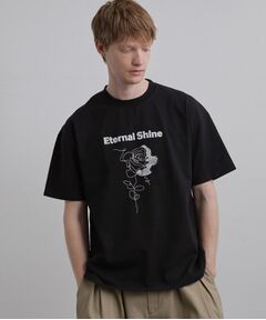 tk.TAKEO KIKUCHI / ティーケー タケオキクチ Tシャツ | ロゴフラワー刺繍Tシャツ