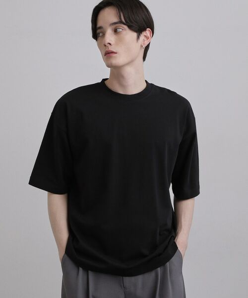 tk.TAKEO KIKUCHI / ティーケー タケオキクチ カットソー | USAコットンバレルTシャツ（ブラック(019)）