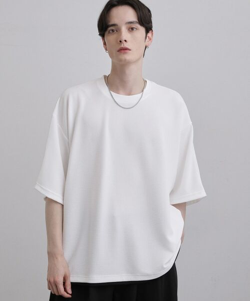 tk.TAKEO KIKUCHI / ティーケー タケオキクチ カットソー | 【ネックレス付】ドルマンカットソー（ホワイト(001)）
