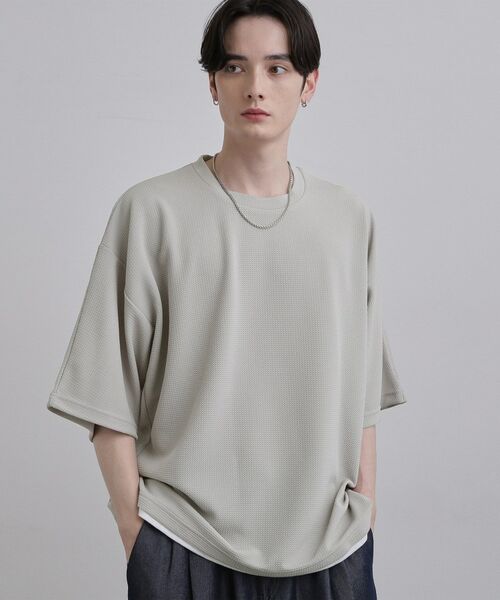tk.TAKEO KIKUCHI / ティーケー タケオキクチ カットソー | 【ネックレス付】ドルマンカットソー（ライトグレー(011)）