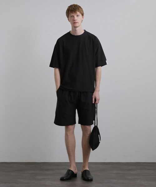 tk.TAKEO KIKUCHI / ティーケー タケオキクチ Tシャツ | Tシャツ＆ショーツパッカブルセット（ブラック(019)）