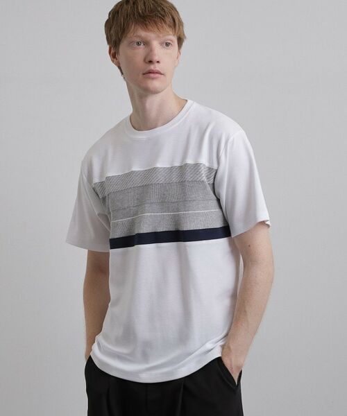 tk.TAKEO KIKUCHI / ティーケー タケオキクチ Tシャツ | パネルニット切替カットソー | 詳細1