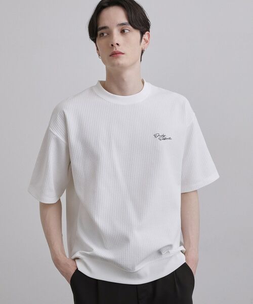 tk.TAKEO KIKUCHI / ティーケー タケオキクチ カットソー | ポリワッフルカットソー（ホワイト(001)）