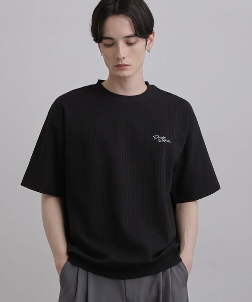 tk.TAKEO KIKUCHI / ティーケー タケオキクチ カットソー | ポリワッフルカットソー（ブラック(019)）