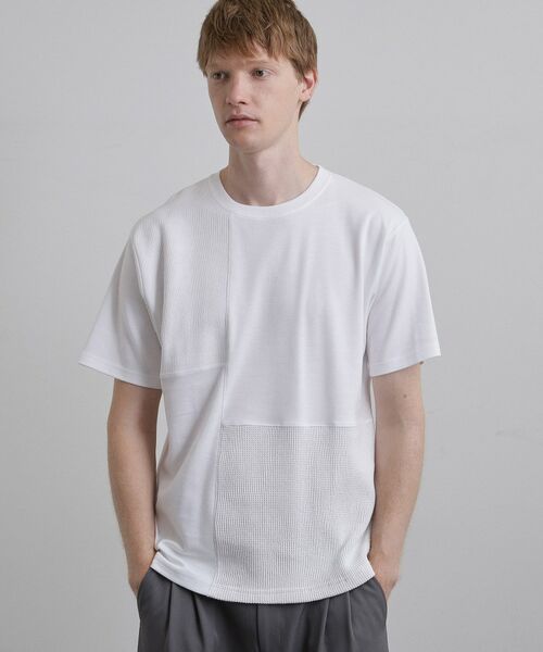 tk.TAKEO KIKUCHI / ティーケー タケオキクチ Tシャツ | ブロックニット切替カットソー | 詳細1