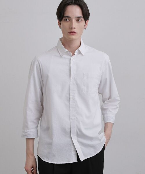 tk.TAKEO KIKUCHI / ティーケー タケオキクチ シャツ・ブラウス | COOLMAX（R）7分袖シャツ（ホワイト(001)）