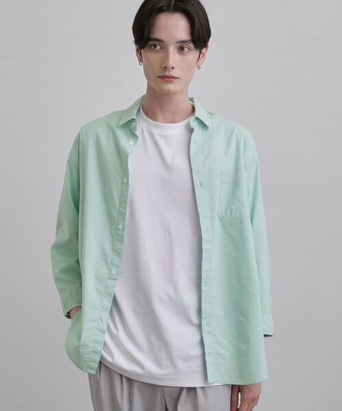 tk.TAKEO KIKUCHI / ティーケー タケオキクチ シャツ・ブラウス | COOLMAX（R）7分袖シャツ（ミントグリーン(021)）