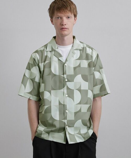 tk.TAKEO KIKUCHI / ティーケー タケオキクチ シャツ・ブラウス | 幾何学プリントシャツ（ライトグレー(111)）