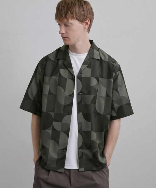 tk.TAKEO KIKUCHI / ティーケー タケオキクチ シャツ・ブラウス | 幾何学プリントシャツ（ブラック(119)）