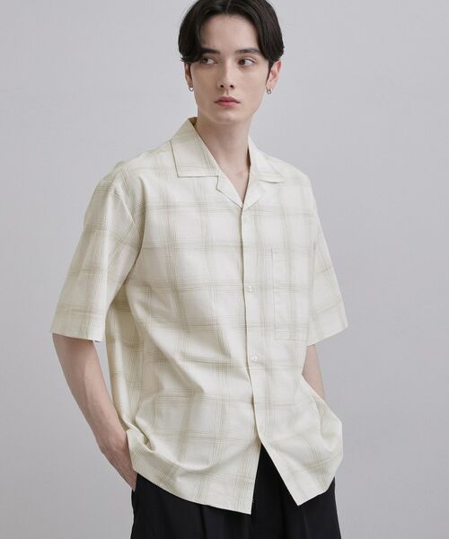 tk.TAKEO KIKUCHI / ティーケー タケオキクチ シャツ・ブラウス | カスレチェック半袖シャツ（ホワイト(201)）