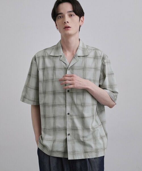 tk.TAKEO KIKUCHI / ティーケー タケオキクチ シャツ・ブラウス | カスレチェック半袖シャツ（グレー(212)）
