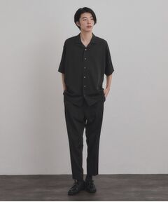 【上下2点セットアップ】トロミシャツセットアップ／接触冷感／ストレッチ／洗える