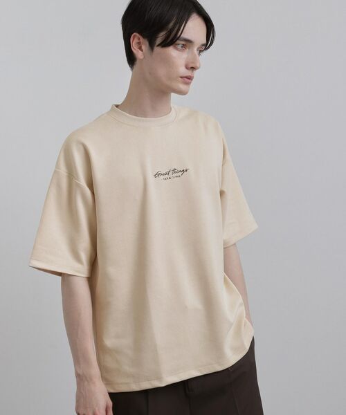 tk.TAKEO KIKUCHI / ティーケー タケオキクチ Tシャツ | ポンチスエードタッチTシャツ | 詳細1