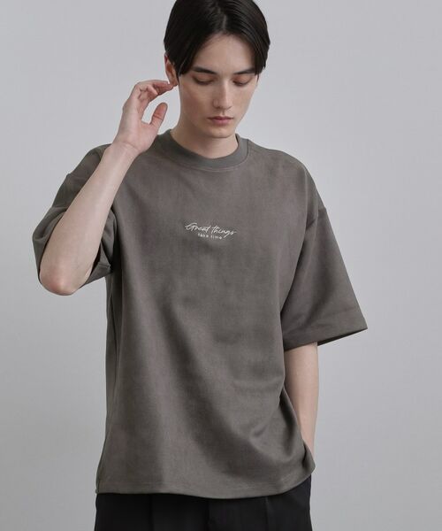 tk.TAKEO KIKUCHI / ティーケー タケオキクチ Tシャツ | ポンチスエードタッチTシャツ | 詳細9