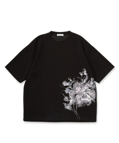 tk.TAKEO KIKUCHI / ティーケー タケオキクチ Tシャツ | リーフエンブロブラーTシャツ | 詳細1