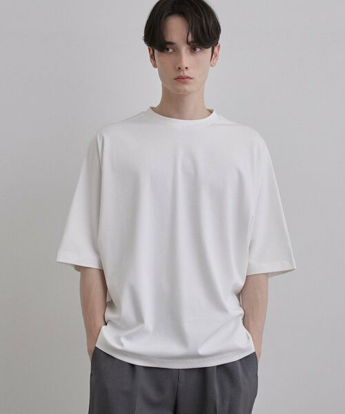tk.TAKEO KIKUCHI / ティーケー タケオキクチ Tシャツ | 【汗シミ防止／UVカット】sweat stain proof series ドルマンTシャツ（ホワイト(001)）