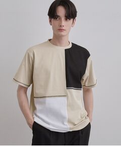 tk.TAKEO KIKUCHI / ティーケー タケオキクチ Tシャツ | 異素材ブロック切替Tシャツ