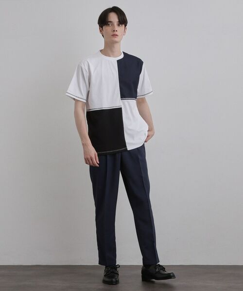 tk.TAKEO KIKUCHI / ティーケー タケオキクチ Tシャツ | 異素材ブロック切替Tシャツ | 詳細2