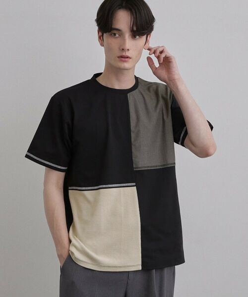tk.TAKEO KIKUCHI / ティーケー タケオキクチ Tシャツ | 異素材ブロック切替Tシャツ | 詳細5