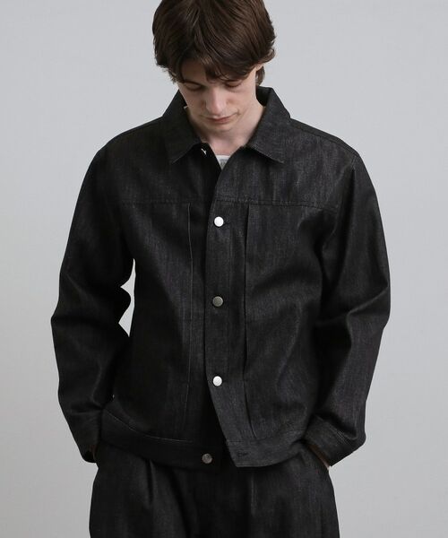 tk.TAKEO KIKUCHI / ティーケー タケオキクチ レザーブルゾン・ジャケット | 【色褪せしにくいデニム】Comfy Fadeless Denim Seriesデニムブルゾン（ブラック(019)）