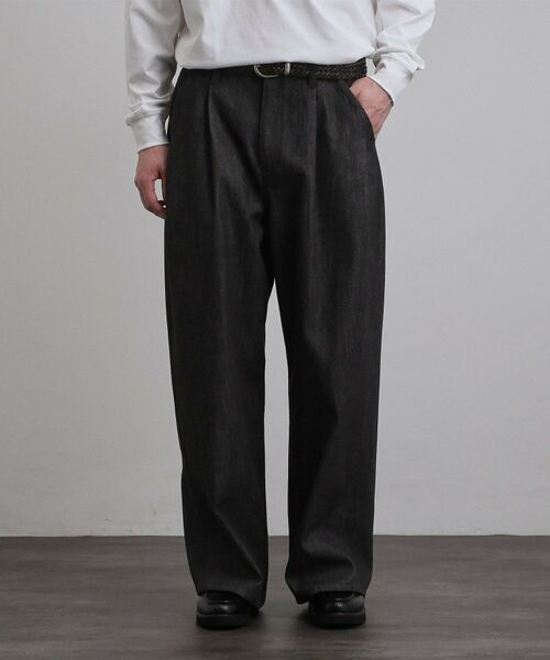 tk.TAKEO KIKUCHI / ティーケー タケオキクチ デニムパンツ | 【色褪せしにくいデニム】Comfy Fadeless Denim Seriesワイドストレートデニム（ブラック(019)）