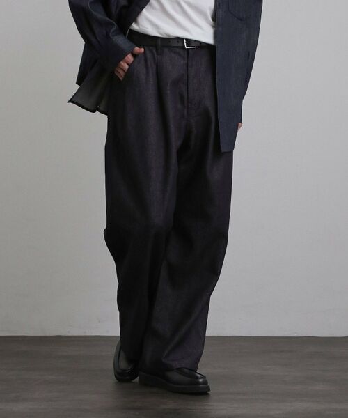 tk.TAKEO KIKUCHI / ティーケー タケオキクチ デニムパンツ | 【色褪せしにくいデニム】Comfy Fadeless Denim Seriesワイドストレートデニム（ネイビー(094)）